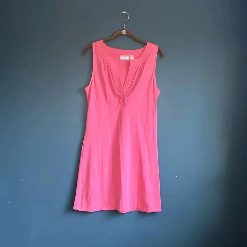 New York & Company pink‎ V-neck pull over a line dress women’s size small
